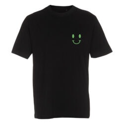 Kerhotalo Smiley T-paita (black), rinta, moniväri